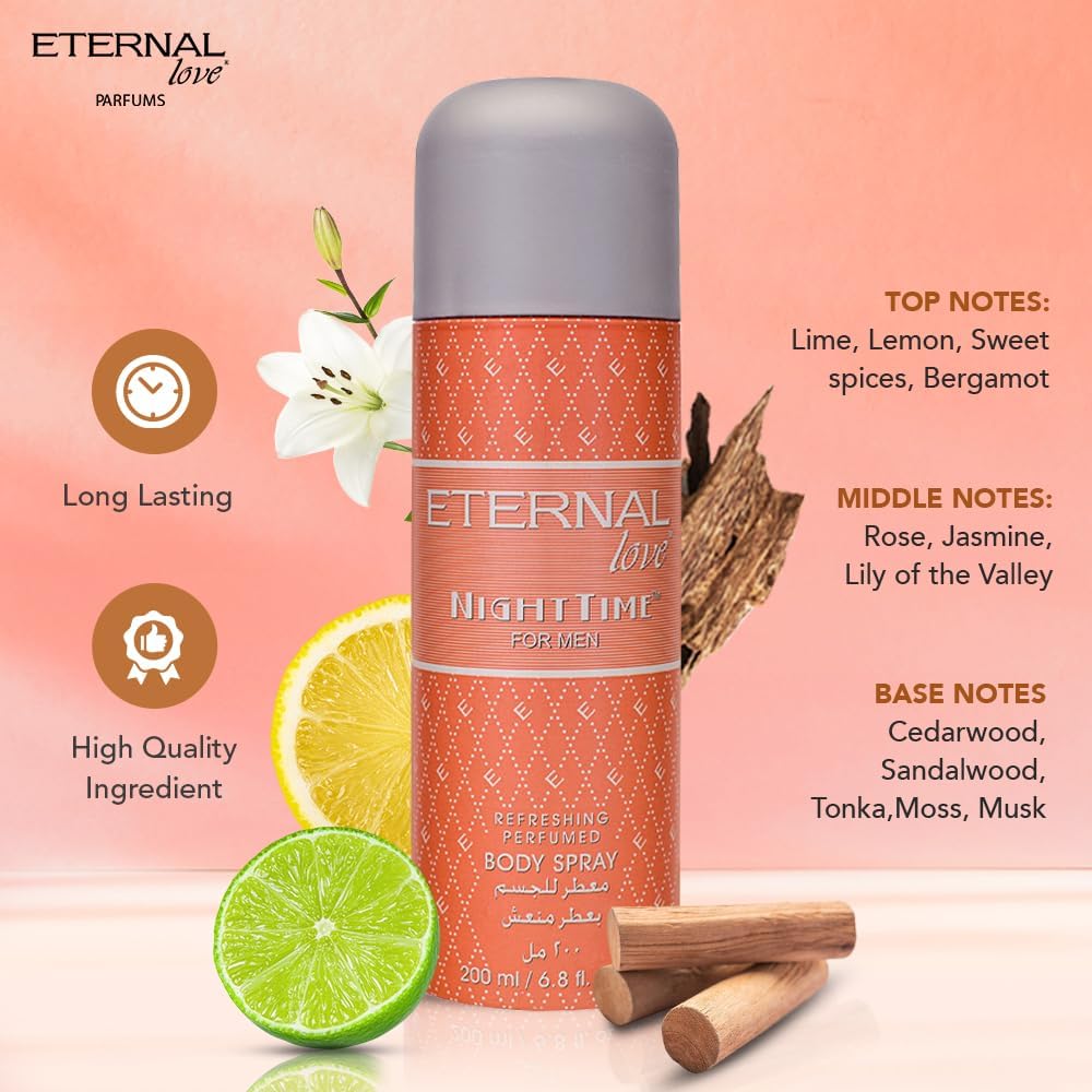 ETERNAL LOVE 200ML BODY SPRAY NIGHT TIME MENS