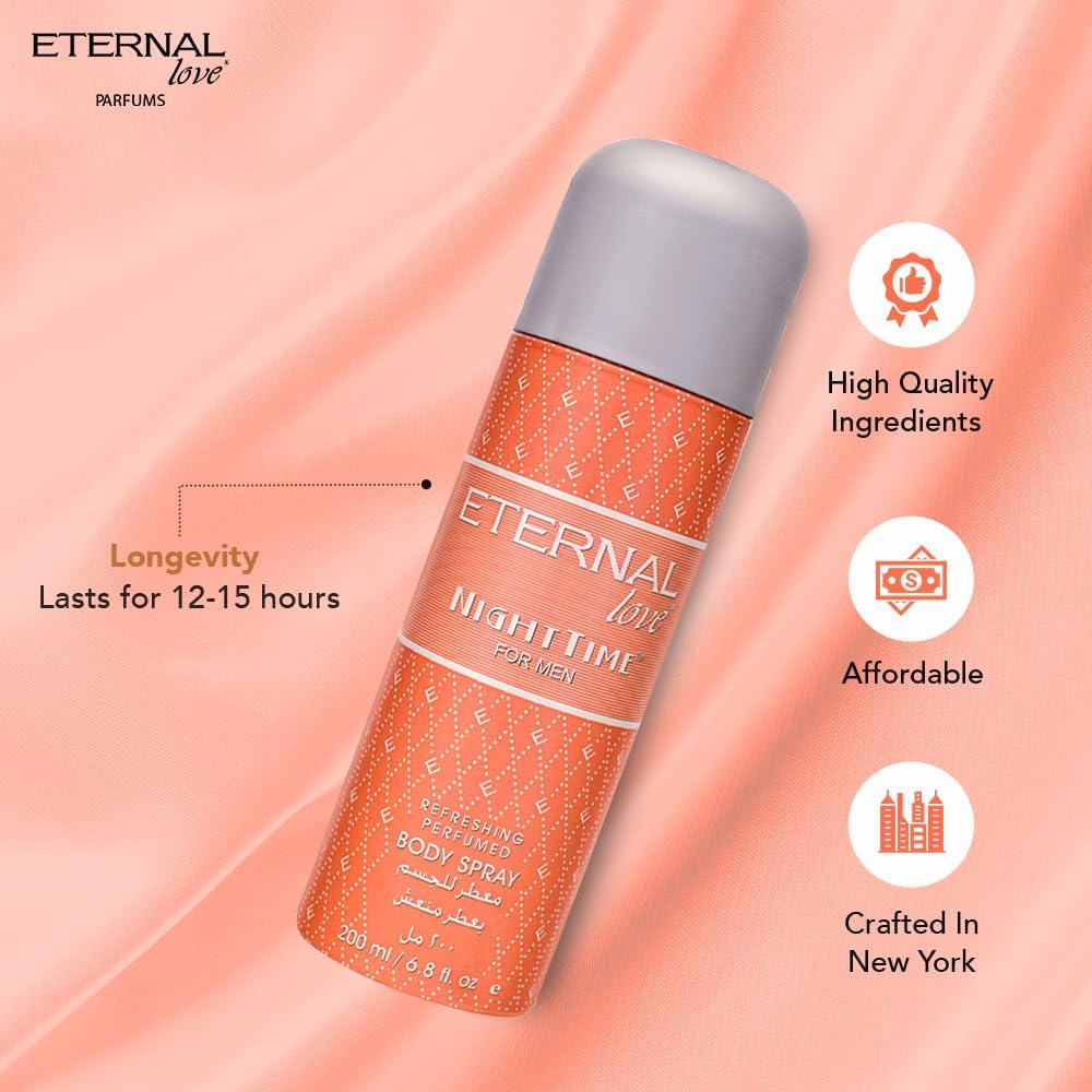 ETERNAL LOVE 200ML BODY SPRAY NIGHT TIME MENS