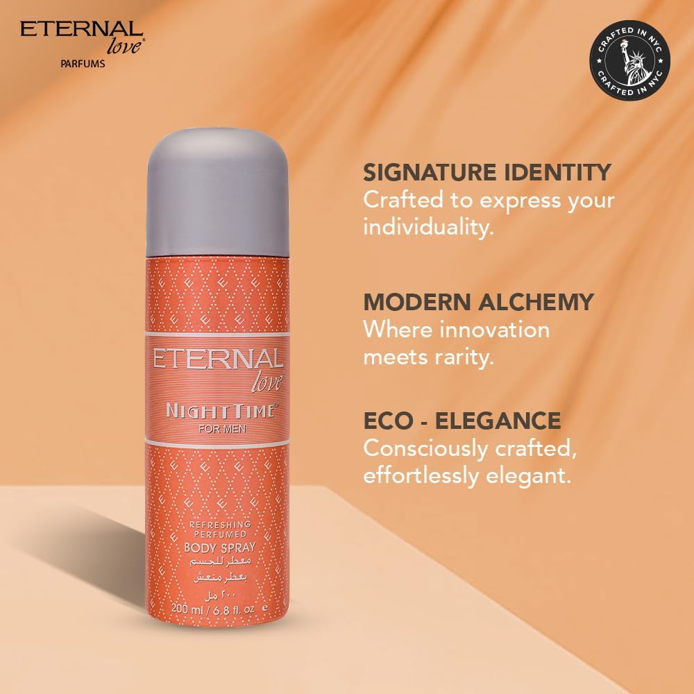 ETERNAL LOVE 200ML BODY SPRAY NIGHT TIME MENS