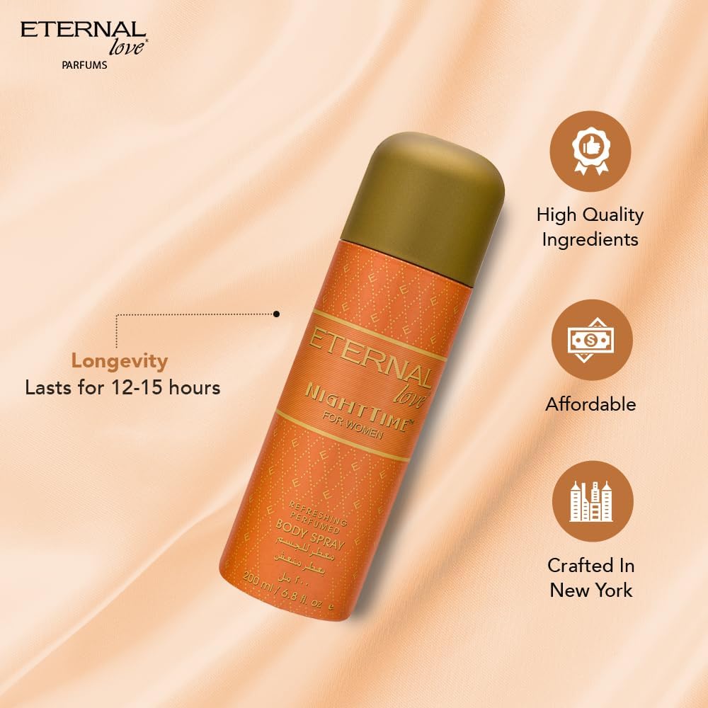 ETERNAL LOVE 200ML BODY SPRAY NIGHT TIME WOMENS