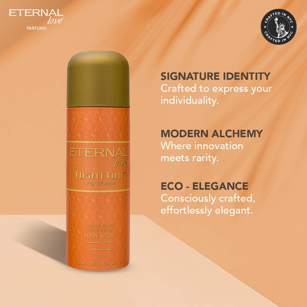 ETERNAL LOVE 200ML BODY SPRAY NIGHT TIME WOMENS