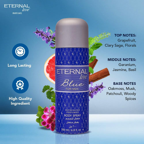 ETERNAL LOVE 200ML BODY SPRAY BLUE MENS