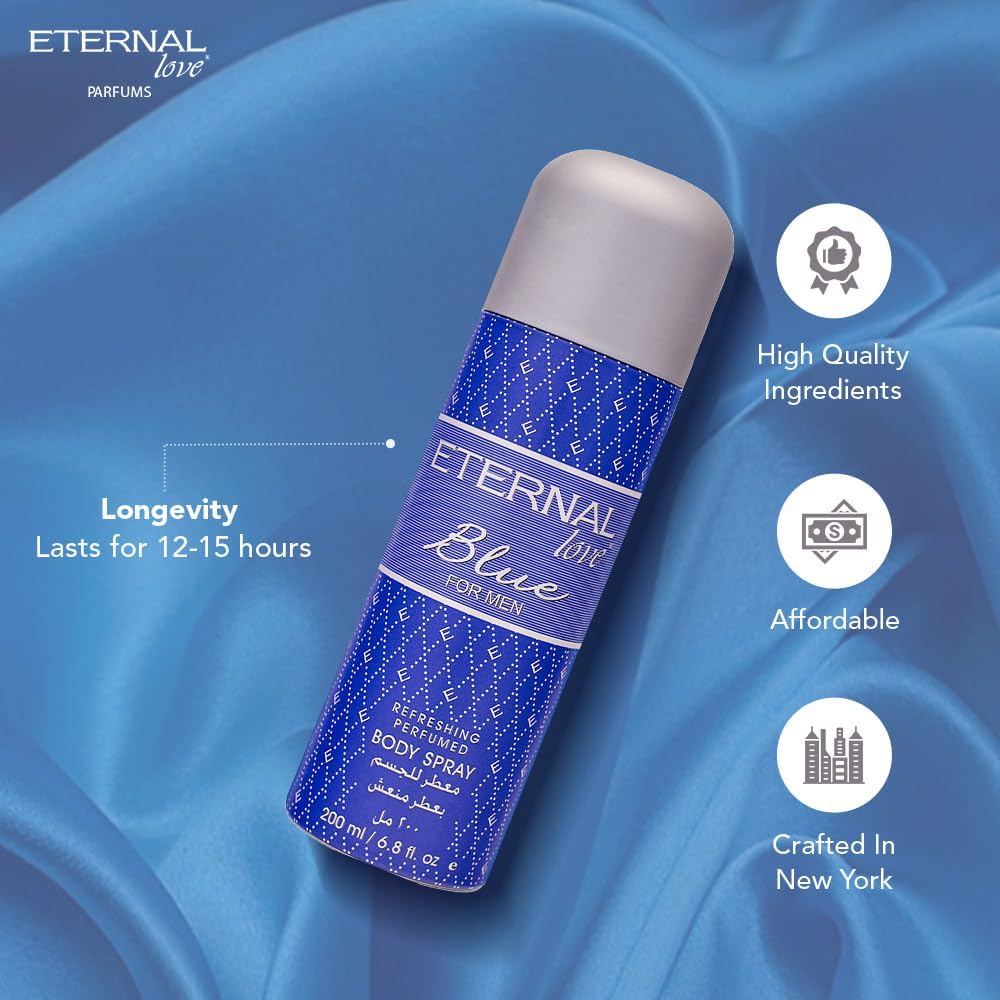 ETERNAL LOVE 200ML BODY SPRAY BLUE MENS