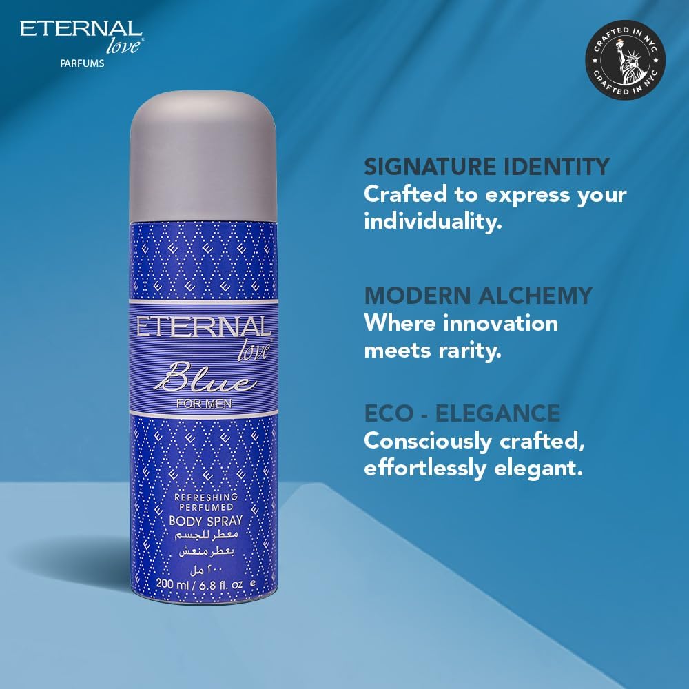 ETERNAL LOVE 200ML BODY SPRAY BLUE MENS