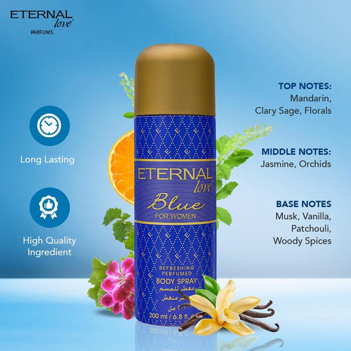 ETERNAL LOVE 200ML BODY SPRAY BLUE WOMENS