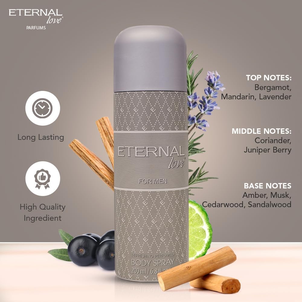 ETERNAL LOVE 200ML BODY SPRAY MENS