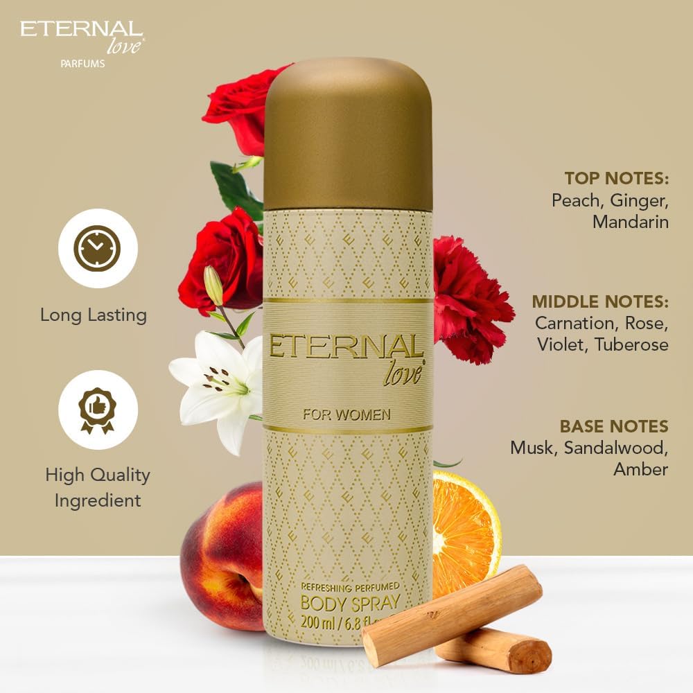 ETERNAL LOVE 200ML BODY SPRAY WOMENS