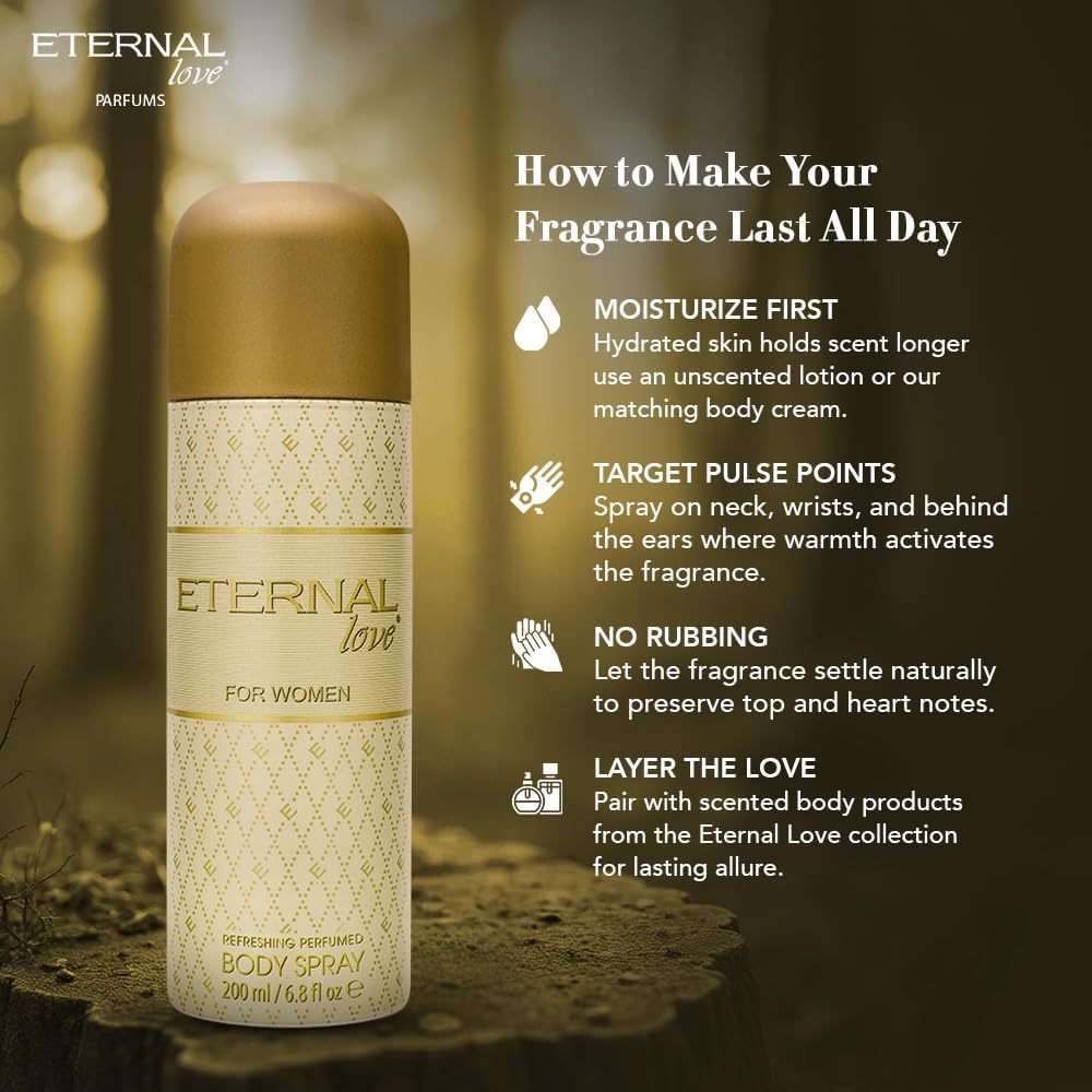 ETERNAL LOVE 200ML BODY SPRAY WOMENS