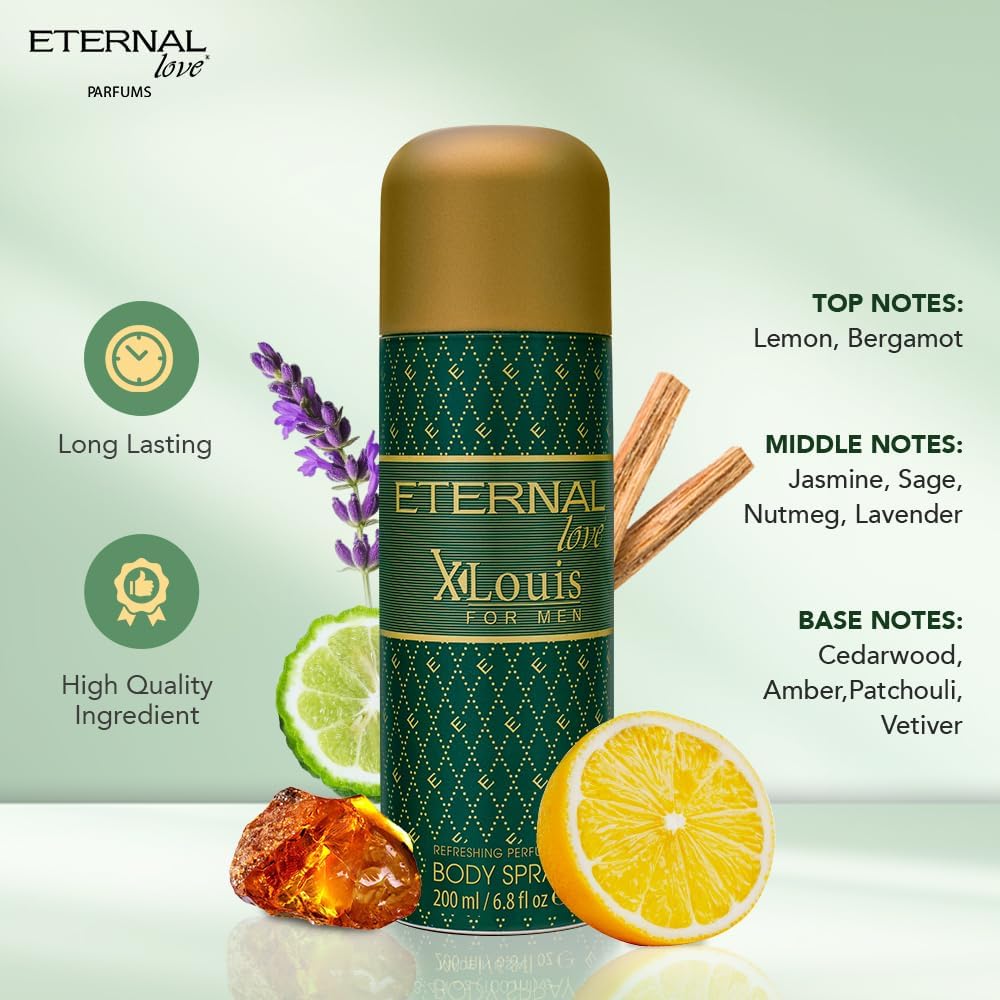 ETERNAL LOVE 200ML BODY SPRAY X-LOUIS MENS