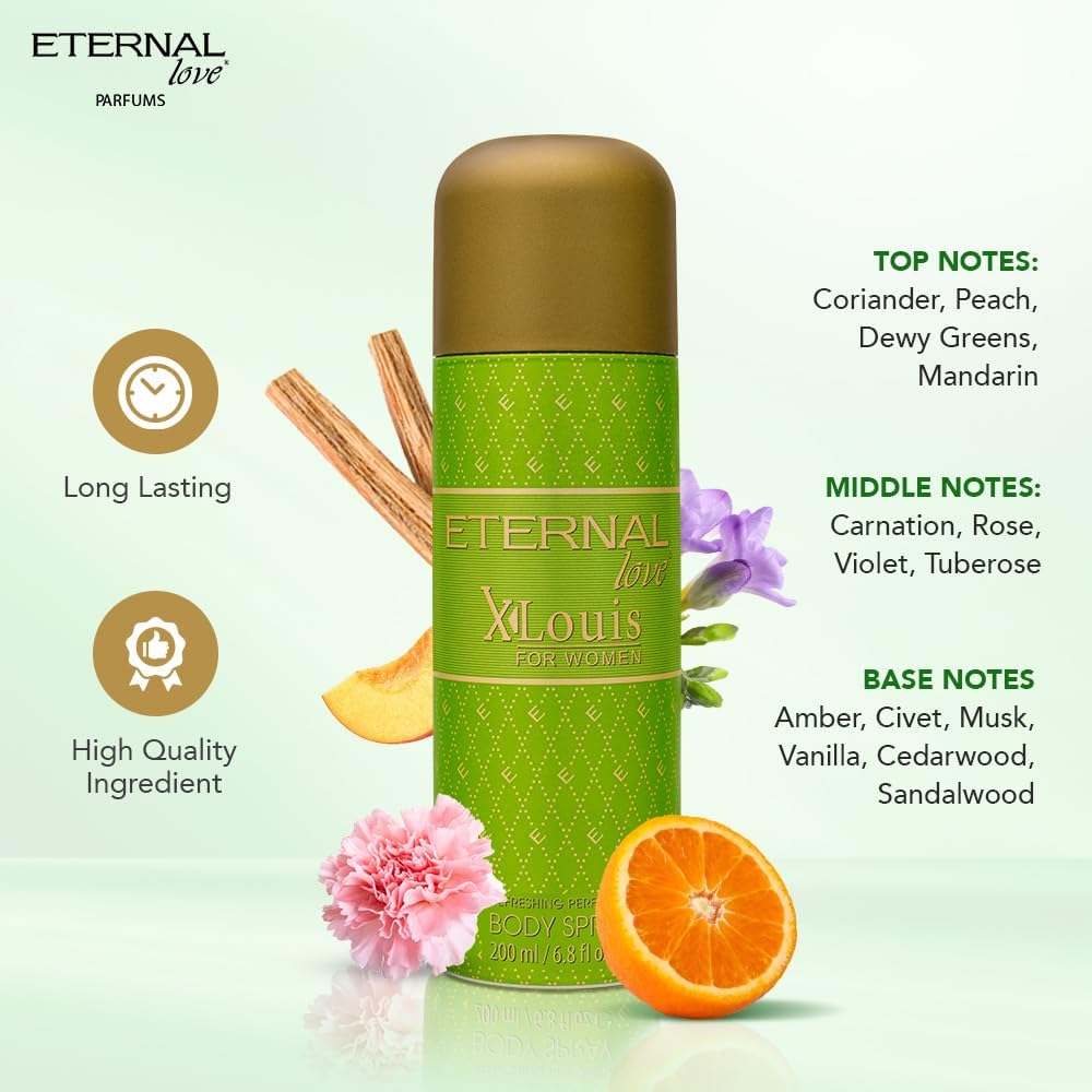 ETERNAL LOVE 200ML BODY SPRAY X-LOUIS WOMENS