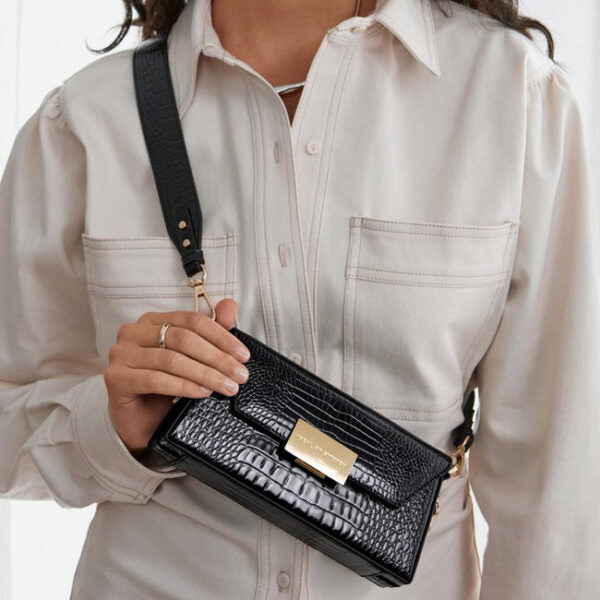 Ideal of Sweden Crossbody Bag Olivia Glossy – Black Croco