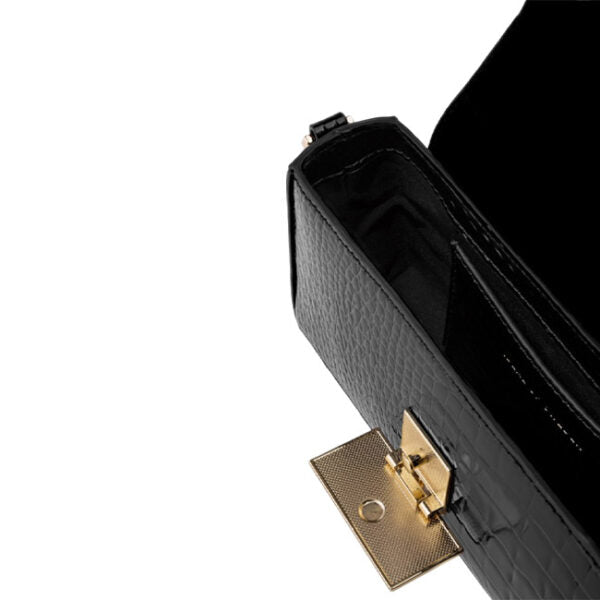 Ideal of Sweden Crossbody Bag Olivia Glossy – Black Croco