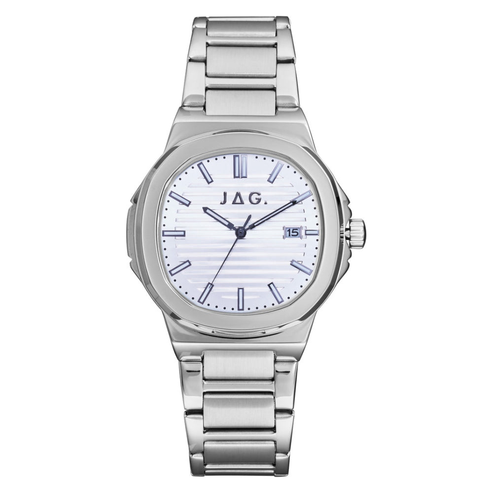 Jag Eaton White Dial Stainless Steel Men’s Watch (J2844A)