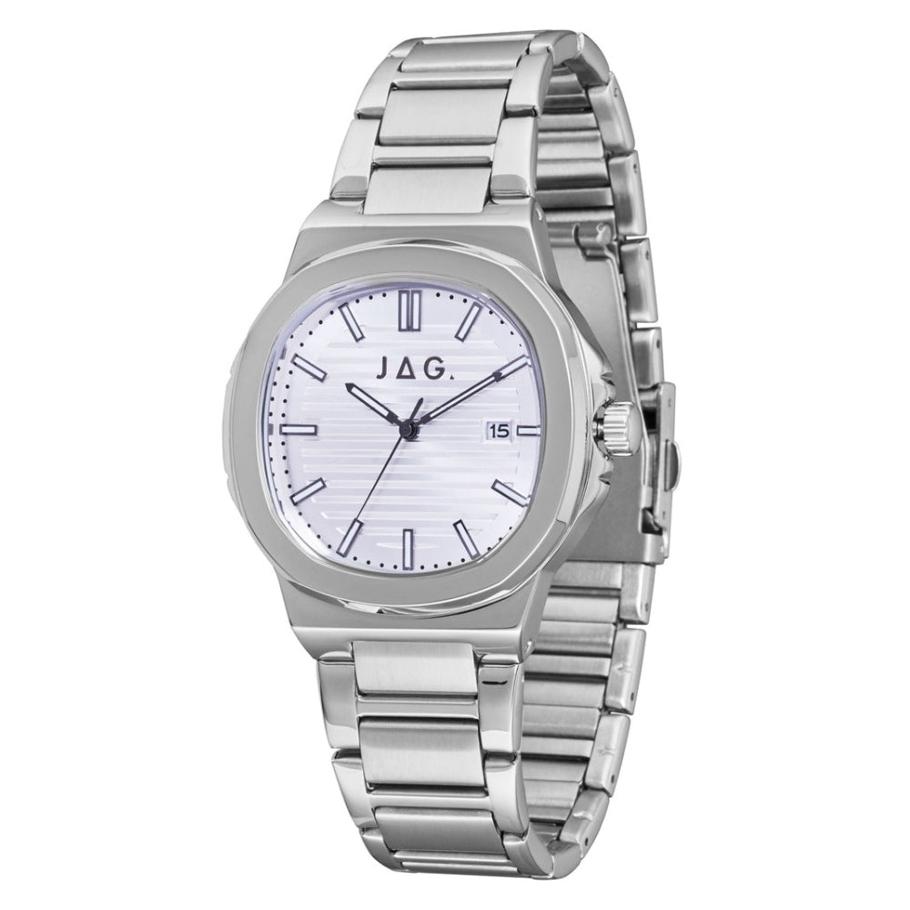 Jag Eaton White Dial Stainless Steel Men’s Watch (J2844A)