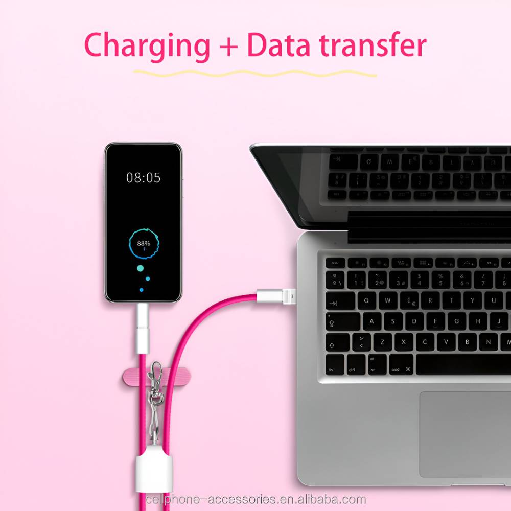 Phone Lanyard Cross Body Cable 4 in 1 – Magenta Pink