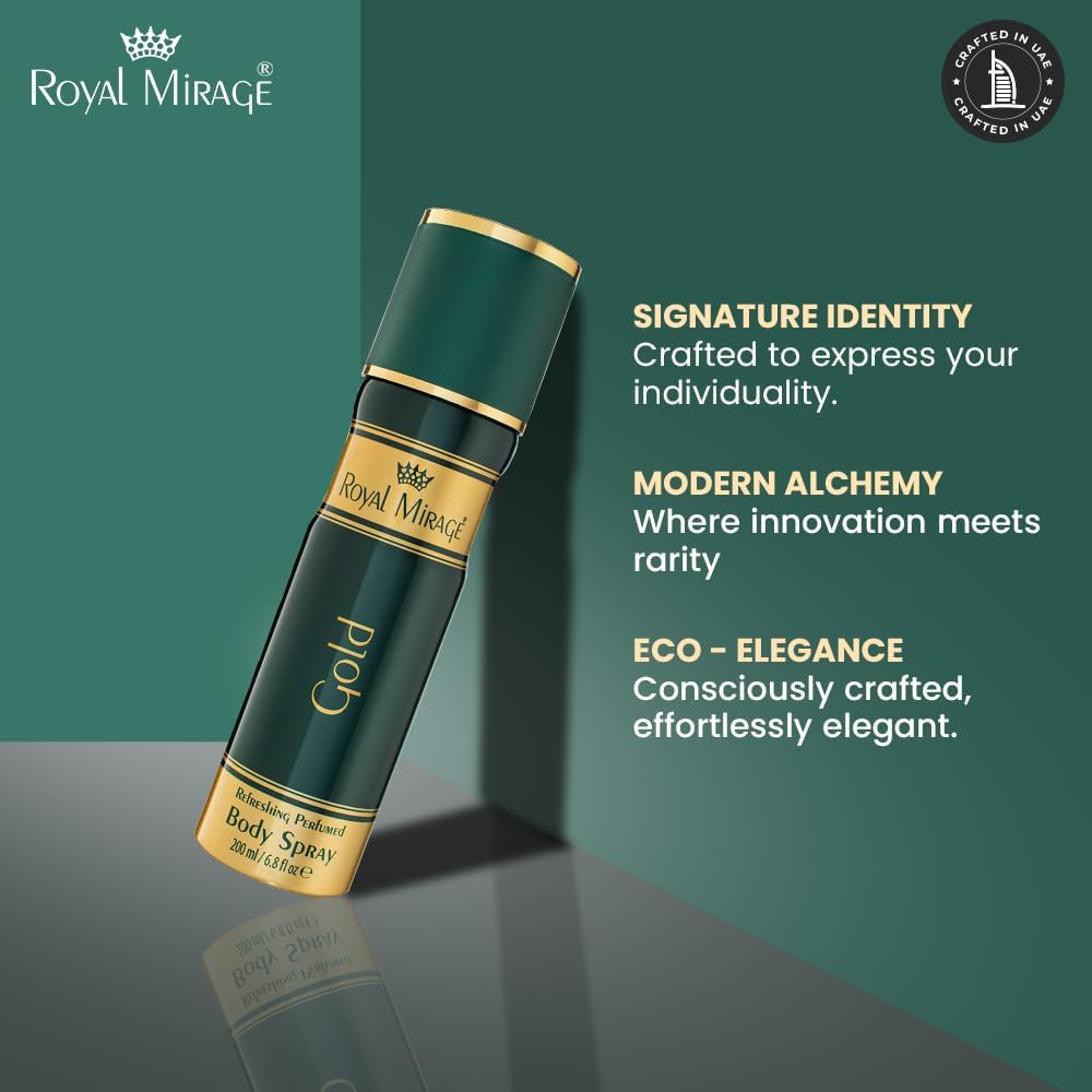 ROYAL MIRAGE 200ML BODY SPRAY GOLD UNISEX