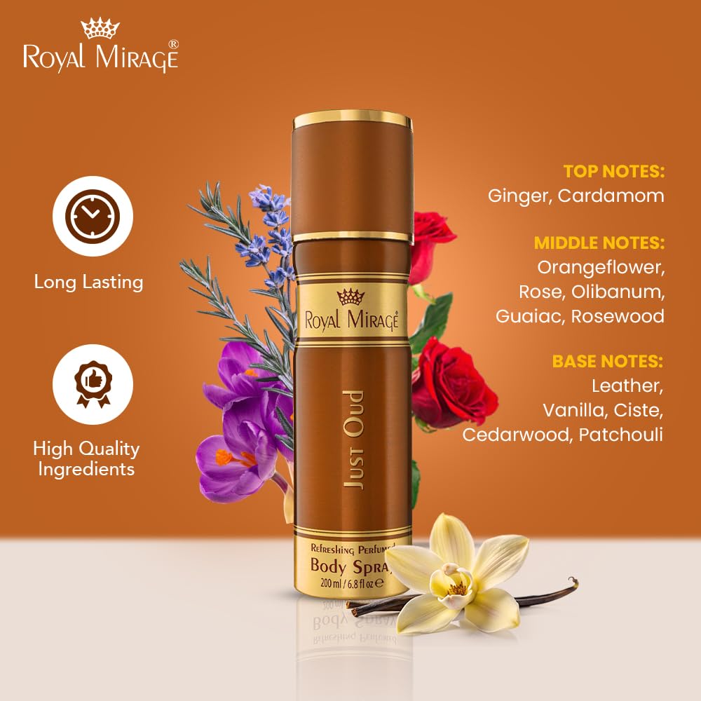 ROYAL MIRAGE 200ML BODY SPRAY JUST OUD UNISEX