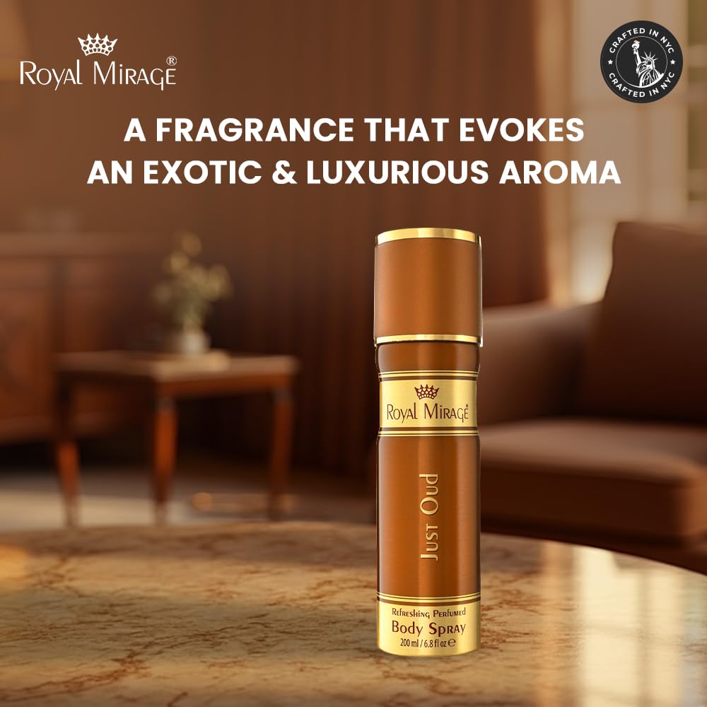 ROYAL MIRAGE 200ML BODY SPRAY JUST OUD UNISEX