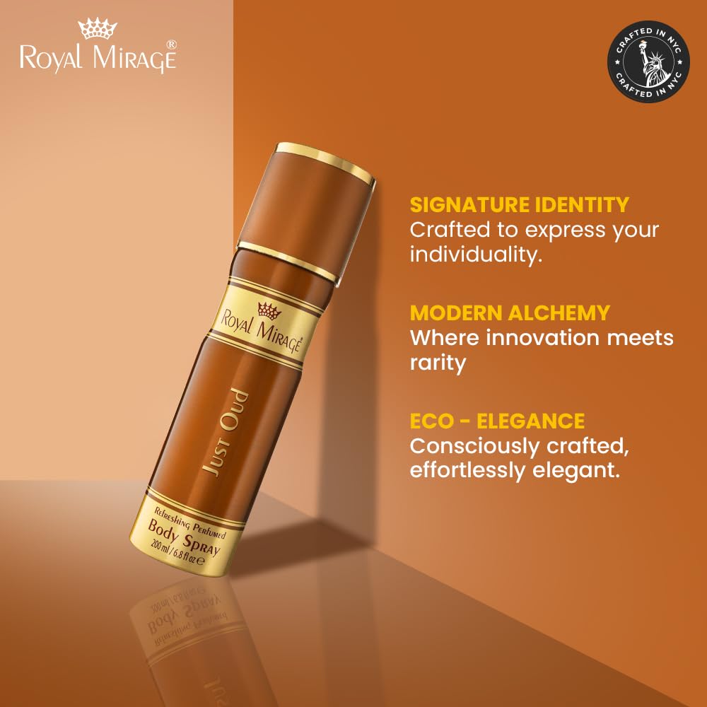 ROYAL MIRAGE 200ML BODY SPRAY JUST OUD UNISEX