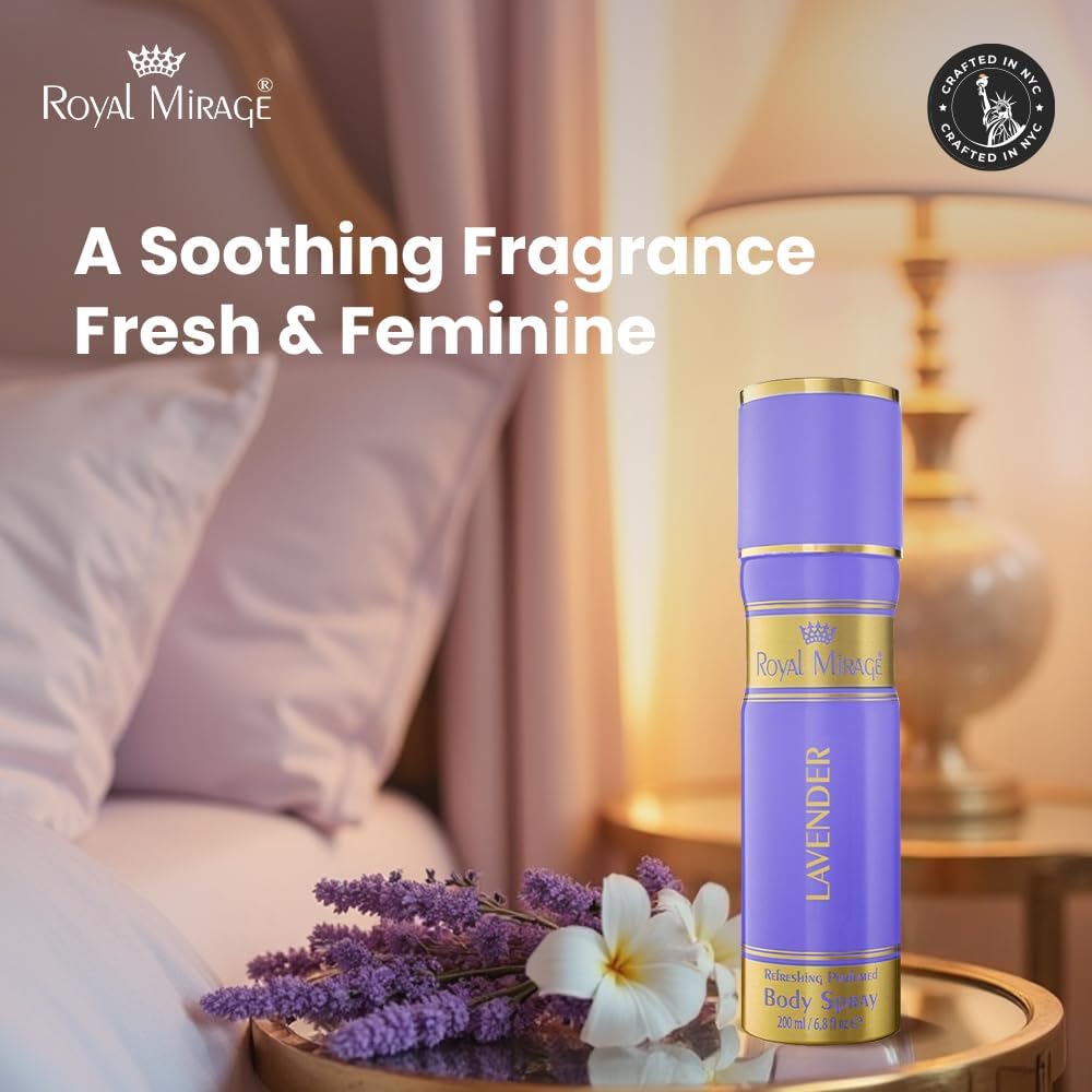 ROYAL MIRAGE 200ML BODY SPRAY LAVENDER WOMENS