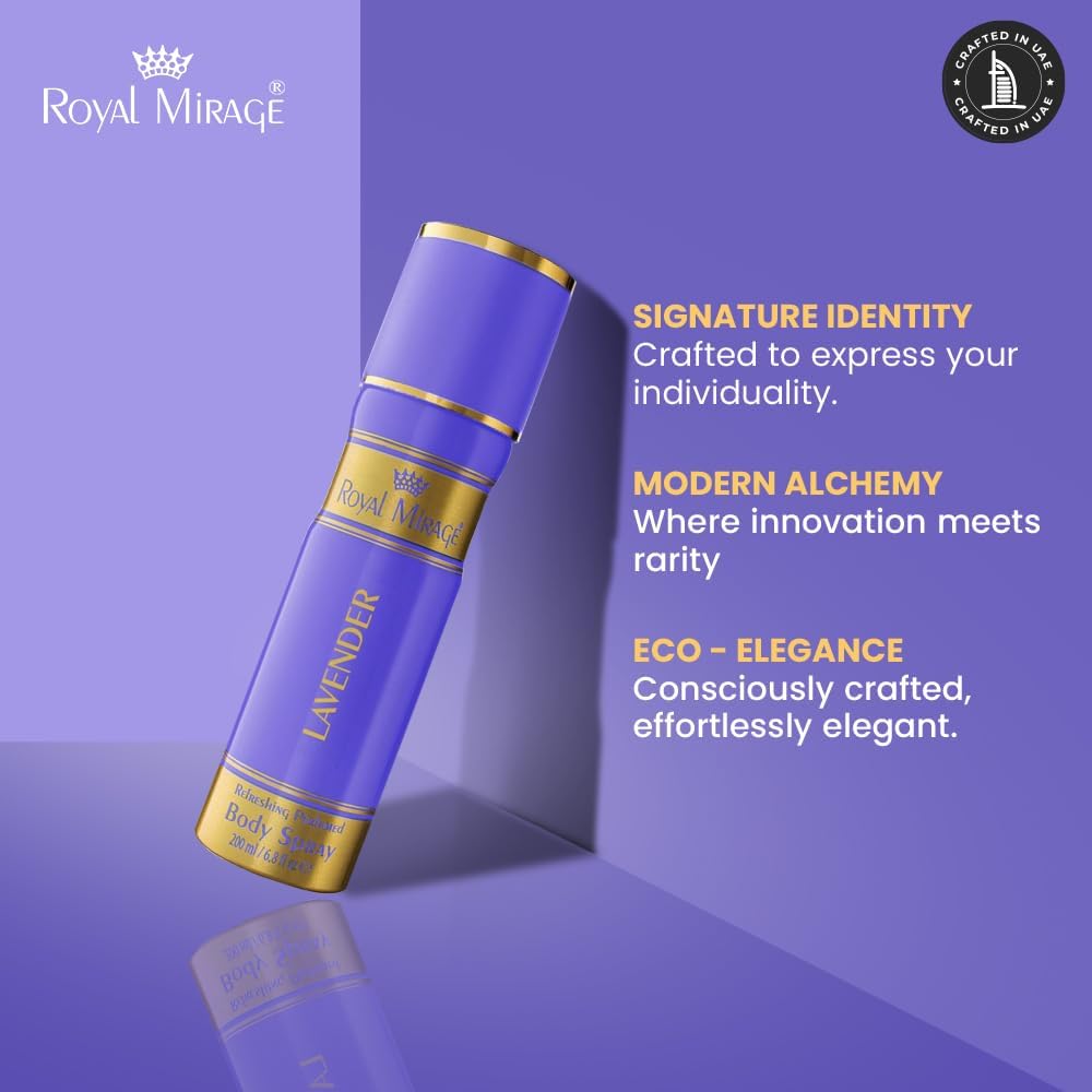 ROYAL MIRAGE 200ML BODY SPRAY LAVENDER WOMENS