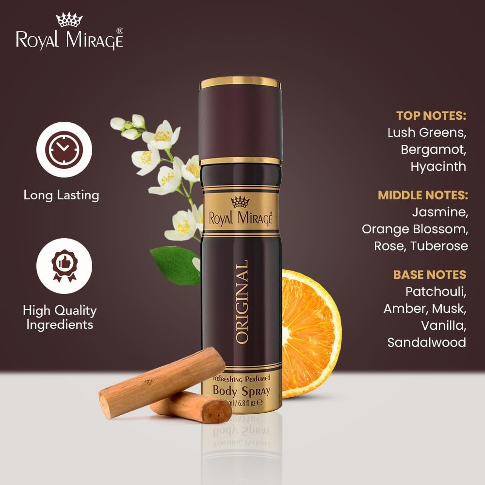 ROYAL MIRAGE 200ML BODY SPRAY ORIGINAL UNISEX