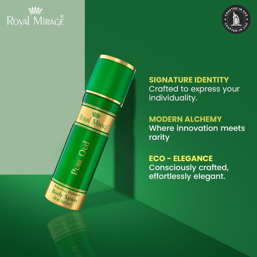 ROYAL MIRAGE 200ML BODY SPRAY PURE OUD UNISEX