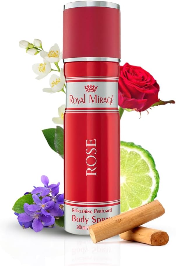 ROYAL MIRAGE 200ML BODY SPRAY ROSE WOMENS