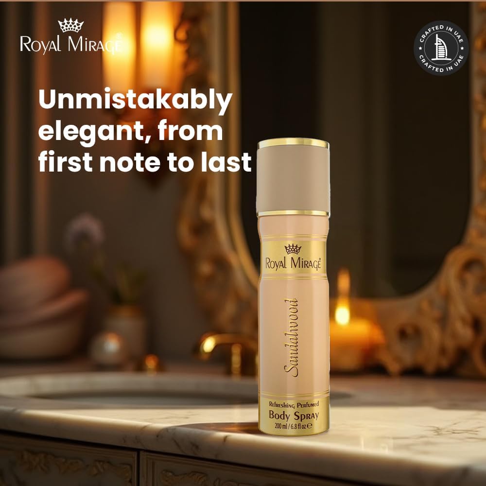 ROYAL MIRAGE 200ML BODY SPRAY SANDALWOOD MENS