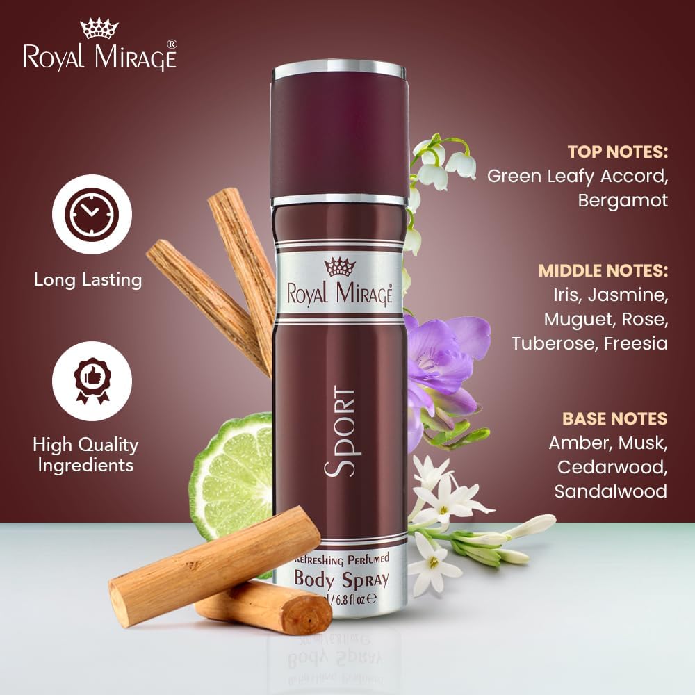 ROYAL MIRAGE 200ML BODY SPRAY SPORT UNISEX