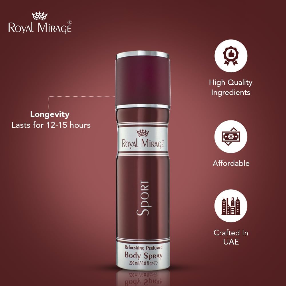 ROYAL MIRAGE 200ML BODY SPRAY SPORT UNISEX