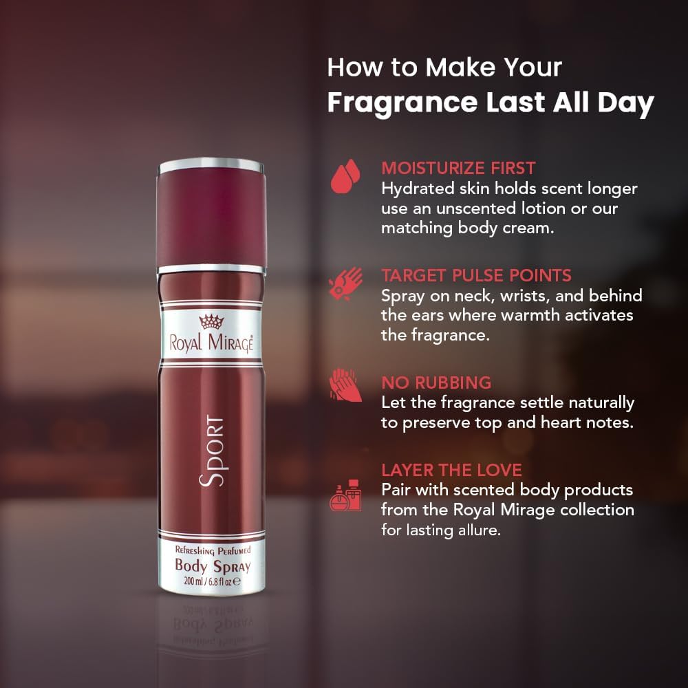 ROYAL MIRAGE 200ML BODY SPRAY SPORT UNISEX