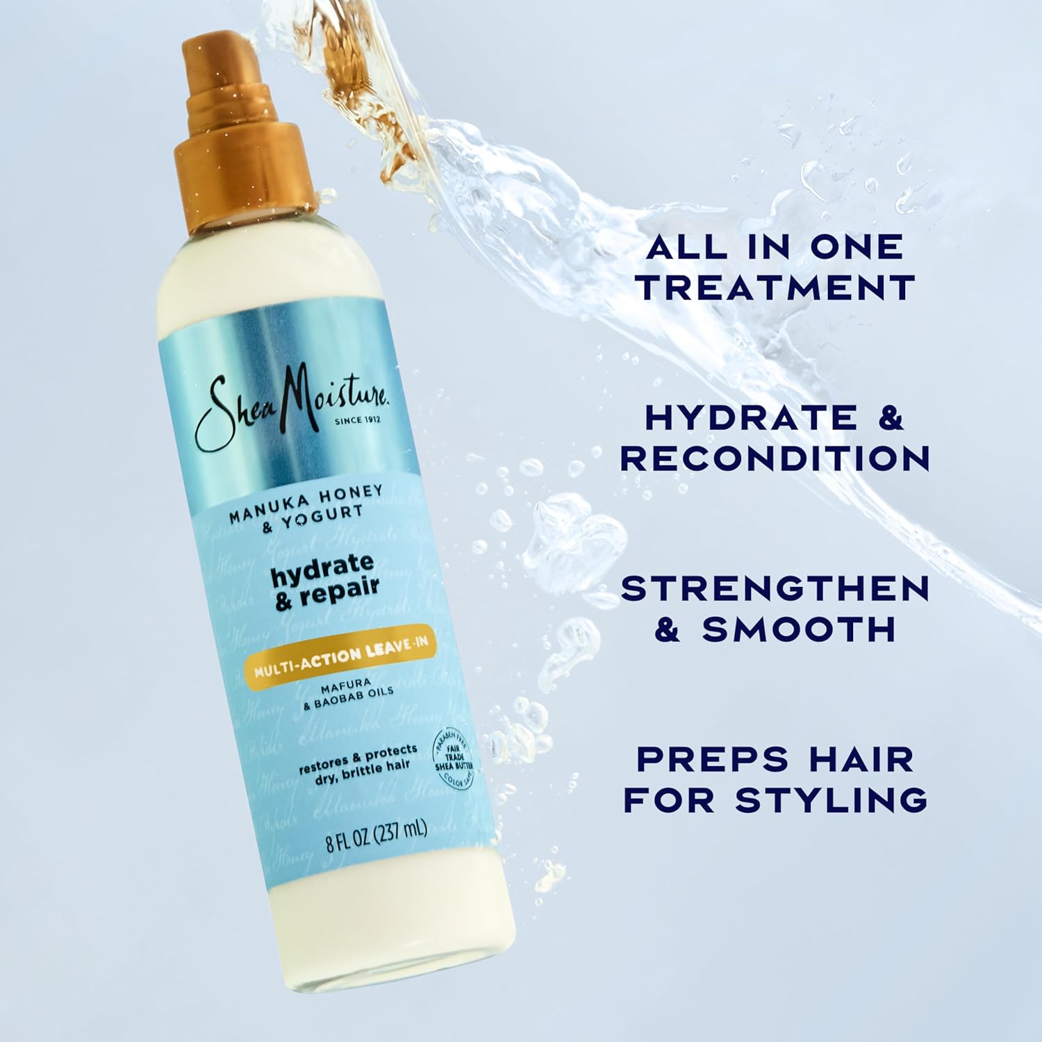 SHEA MOISTURE MANUKA HONEY AND YOGHURT HYDRATE & REPAIR MULTI ACTION LEAVE IN 237ML