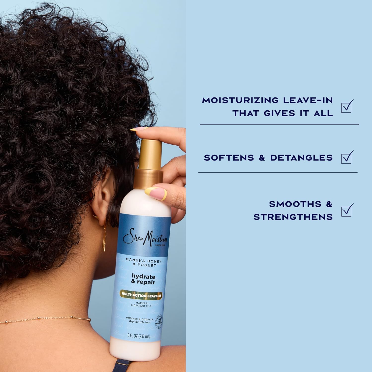 SHEA MOISTURE MANUKA HONEY AND YOGHURT HYDRATE & REPAIR MULTI ACTION LEAVE IN 237ML