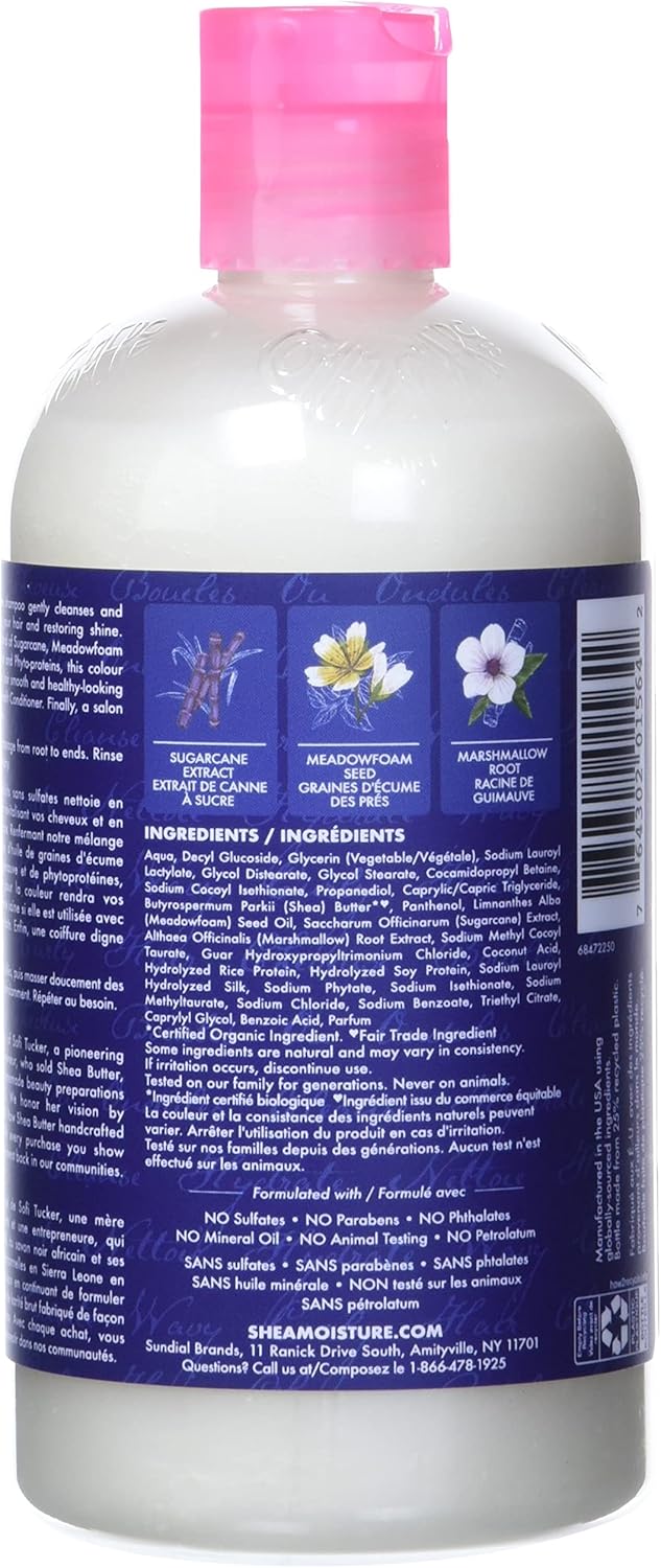 SHEA MOISTURE SUGARCANE EXTRACT AND MEADOWFOAM MIRACLE MULTI-BENEFIT SHAMPOO 384ML