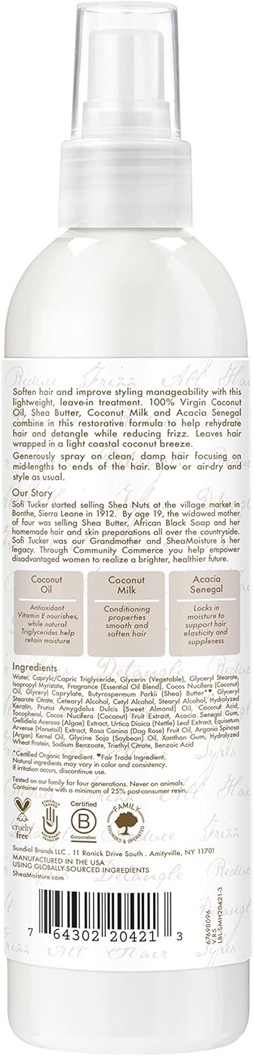 SHEA MOISTURE VIRGIN COCONUT OIL DAILY HYDRATION LEAVE-IN TREATMENT 237G