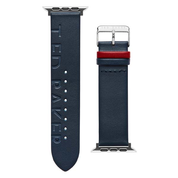 Ted Baker Ted Logo Leather Apple Watch Strap 42/ 44 MM (BKS42F117) – Blue