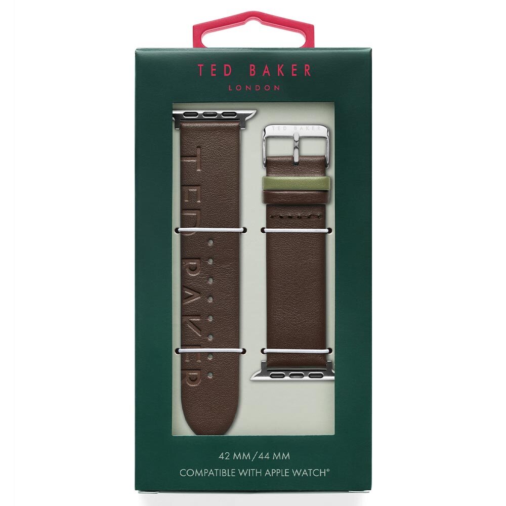 Ted Baker Ted Logo Leather Apple Watch Strap 42/ 44 MM (BKS42F120) – Brown