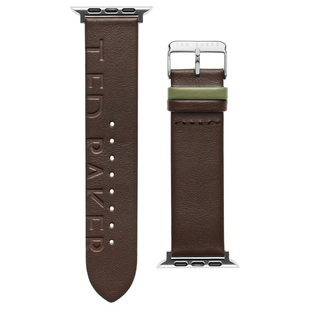 Ted Baker Ted Logo Leather Apple Watch Strap 42/ 44 MM (BKS42F120) – Brown