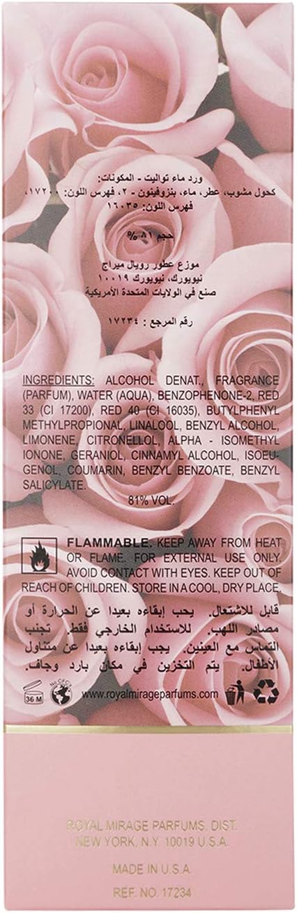 ROYAL MIRAGE 100ML EDT SPRAY ROSE WOMENS